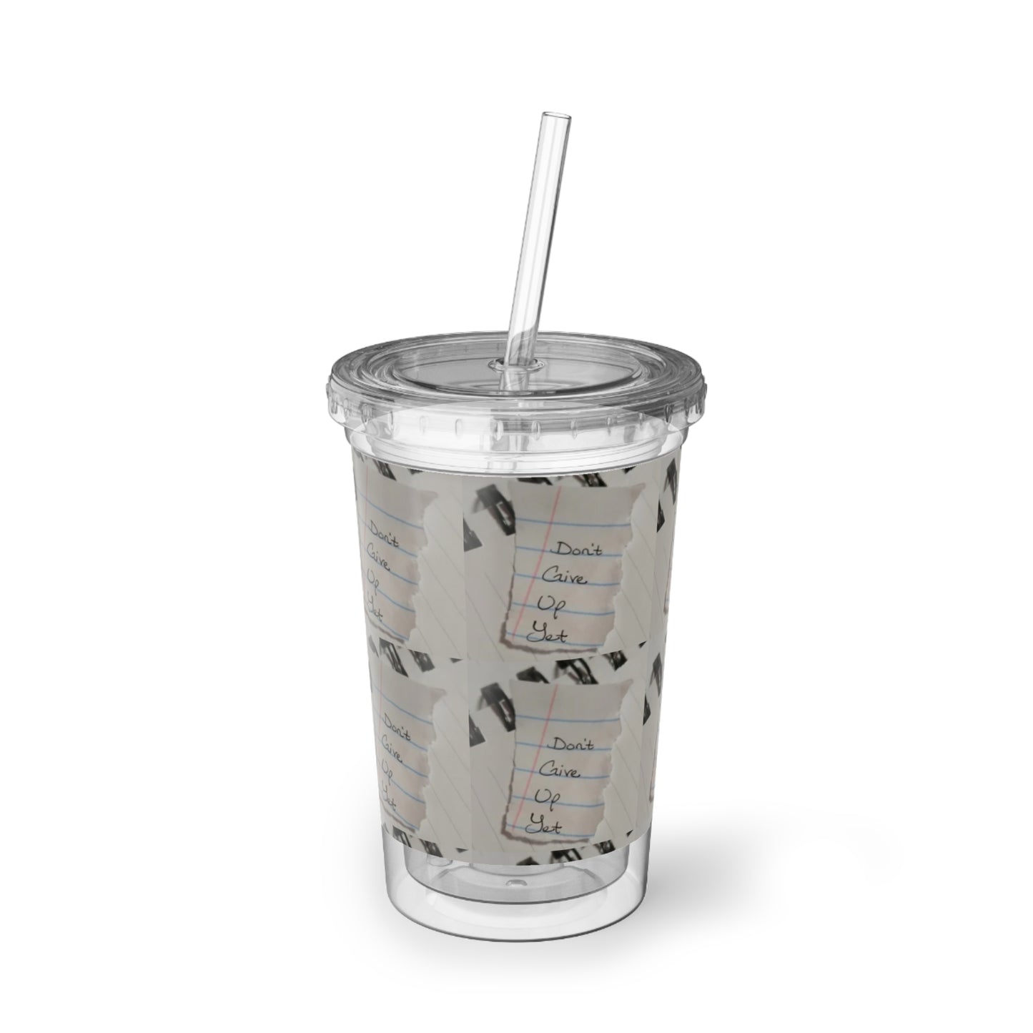 Add a Splash of Style to Every Sip! "Don't Give Up" Acrylic Cup
